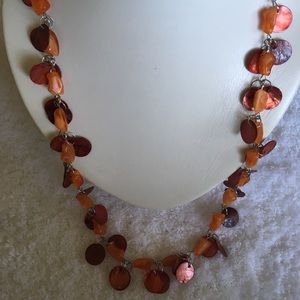 ✨NEW✨ Auburn Orange Seashell and Stone Necklace